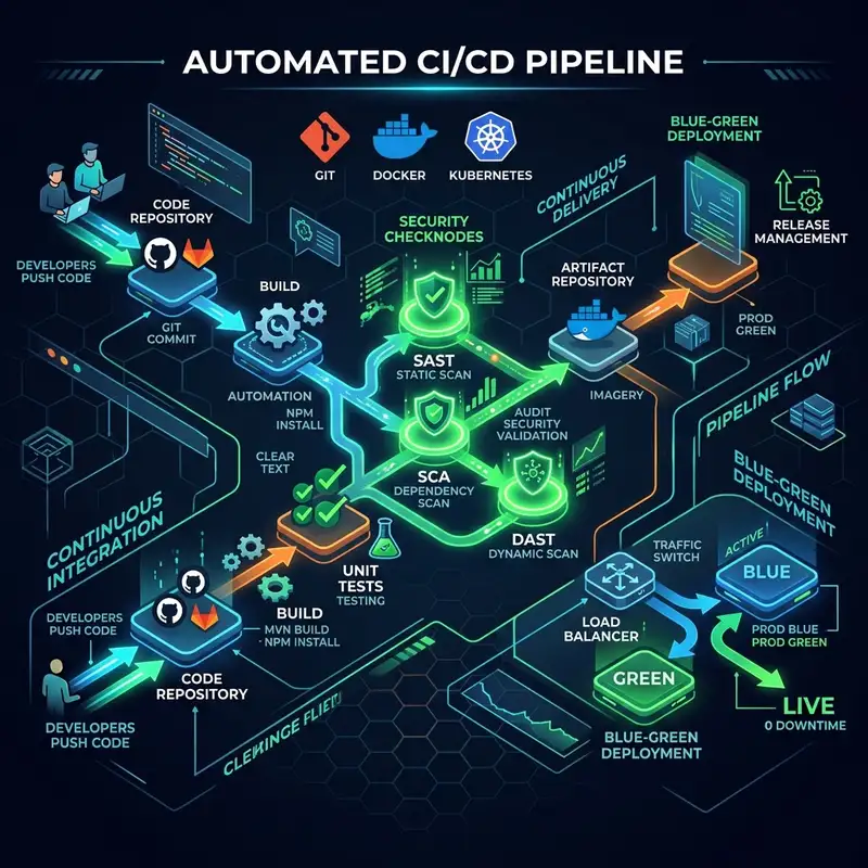 Zero-Downtime E-Commerce Deployments: Blue-Green Deployments, Automated E2E Testing, and Database Migration Safeguards